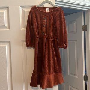 dark orange dress for girls size 8 / texture